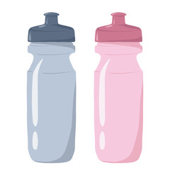 Set of colorful sports water bottles for gym, fitness, and outdoor training. Perfect for health, hydration, and active lifestyle projects.