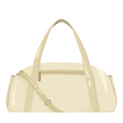 Elegant gym and travel bag illustration in beige color, ideal for fitness and lifestyle themes.