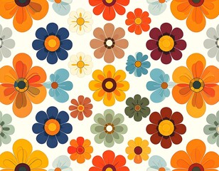 retro flowers pattern wallpaper 