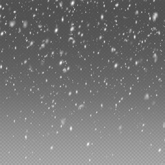 Png Falling snow on transparent background. Light snowfall, snowflakes, Snow flakes, snow background. Bokeh lights png