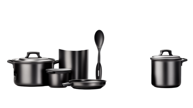 Camping Cookware Set on Transparent Background