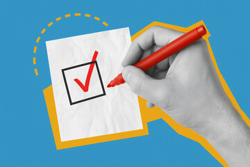 Red Check Mark on Paper