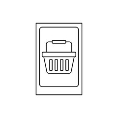 Mobile Shopping Basket on Phone Outline
