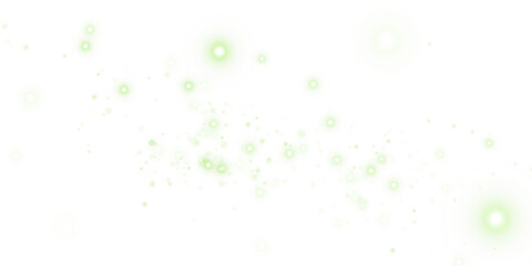 Green Sparkles with Shimmering Dust and Glowing Light Effect