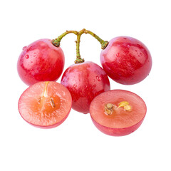 Obraz premium Red grapes isolated on transparent png 