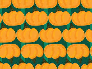 Autumn garden. Pumpkin. Seamless vector pattern for design and decoration. 