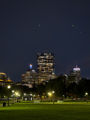 Night photo of downtown Boston, Massachusetts