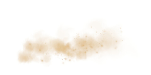 Gold Dust and Smoke Burst Overlay Realistic Dirty Air and Sand Explosion Element on Transparent Background