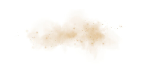 Gold Dust and Smoke Burst Overlay Realistic Dirty Air and Sand Explosion Element on Transparent Background