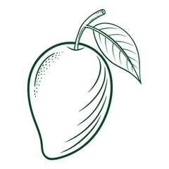 Line Sketch Mango Vector