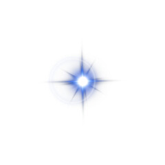 Shiny Blue Star Light Flare. Blue Glow Sparkle Effect for Magic Design Elements