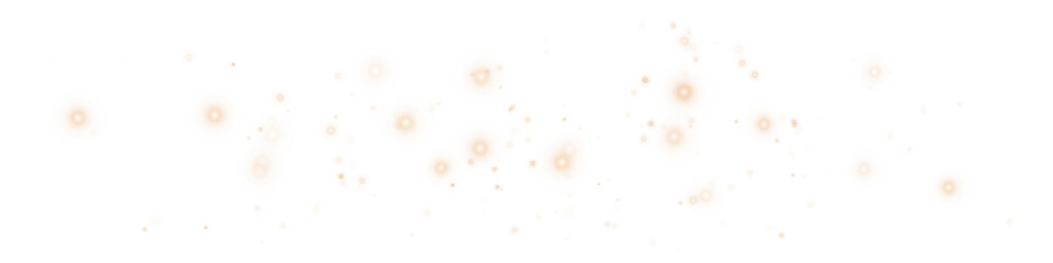 Magical Orange Light Dust Particles Effect on Transparent Background
