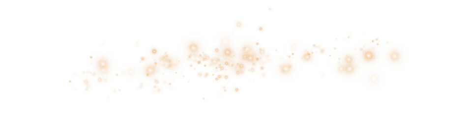 Magical Orange Light Dust Particles Effect on Transparent Background