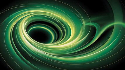 Entrancing emerald vortex with luminous streaks, captivating flow for modern designs, vibrant energy, perfect for technology, nature themes, and dynamic backgrounds that draw the eye