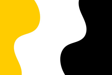 Abstract wavy background with yellow, white, and black curved shapes for modern posters, layouts, and branding designs. isolated on transparent background