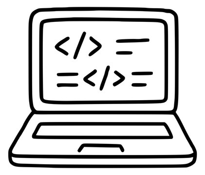 Laptop with code lines