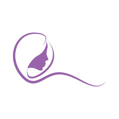 Beautiful silhouette hair girl, salon logo – stock vector