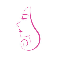 Beautiful silhouette hair girl, salon logo – stock vector