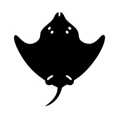 Manta Ray Silhouette - Giant Ocean Fish Icon