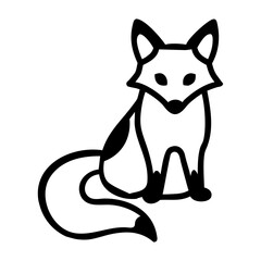 Sitting Fox Icon - Cute Woodland Animal Character