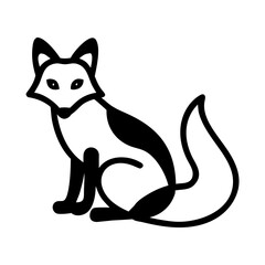 Elegant Sitting Fox Silhouette - Wildlife Mascot