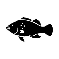 Simple Bass Fish Icon - Freshwater Fishing Symbol