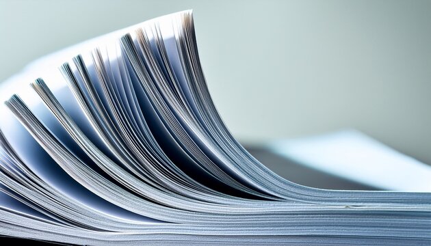 close up of a bending stack of paper
