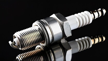 spark plug for the car on a black background