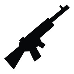 a rifle silhouette vector icon design with a white background	