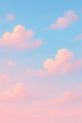 Pink Clouds in Blue Sky &ndash; Pastel Dream Background" 
