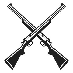 a rifle silhouette vector icon design with a white background	