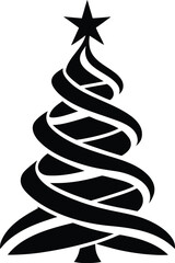 Christmas Tree Silhouette Festive Vector Illustration