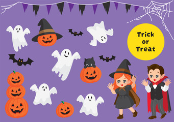 halloween characters set