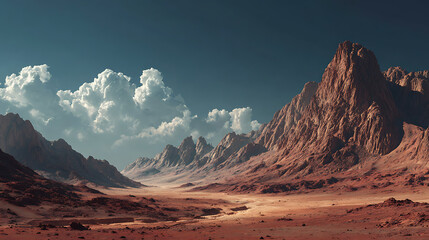 Naklejka premium the vast expanse of Mars' outer landscape