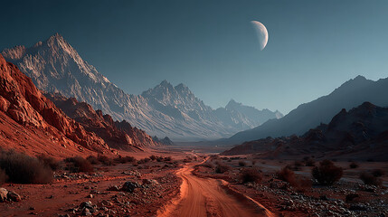 the vast expanse of Mars' outer landscape