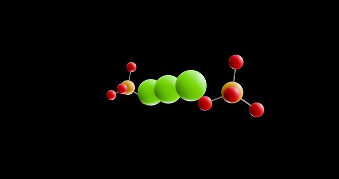 Tricalcium phosphate molecule, rotating 3D model of e341, looped video on a black background
