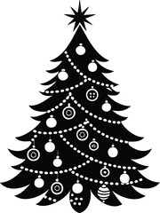 Christmas Tree Silhouette Festive Vector Illustration