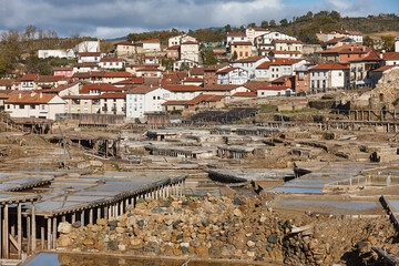Obraz premium Antique salt platforms in Basque Country. Salinas de Anana. Spain
