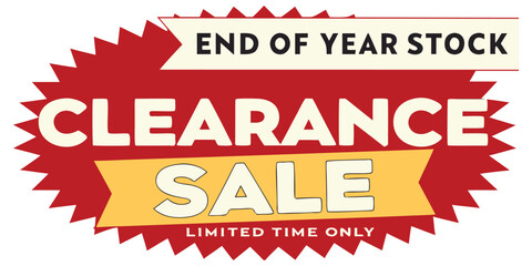 Boost year-end sales with this bold, eye-catching clearance sale graphic, perfect for attracting customers during limited-time promotions and holiday discounts