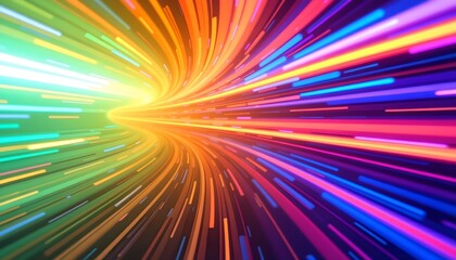 Obraz premium This is an artistic image featuring a vibrant and dynamic visual effect that resembles a space tunnel or wormhole