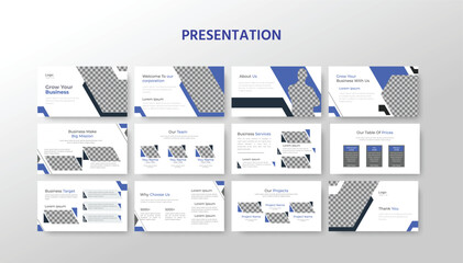 Clean Minimal Business Presentation Template for Branding, Brochure, and Report Design, company profile, company design, chart, portfolio, or minimal presentation. 