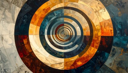 Concentric circles pattern, segmented with various colors