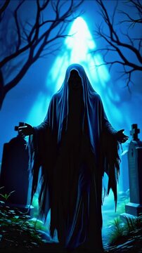 Dark beauty model with black hood and red eyes a mysterious fashion portrait of a gothic vampire man in the woods ghost in black outfit 