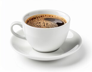 Fototapeta premium Cup of coffee On a white background – cozy morning drink and café style