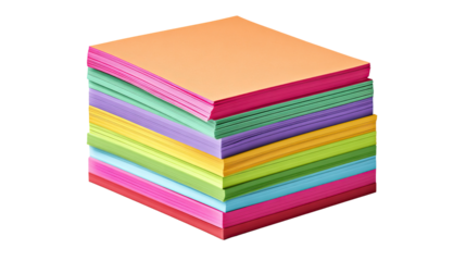 Set of Sticky Notes with Motivational Quotes in Different Colors on Transparent Background