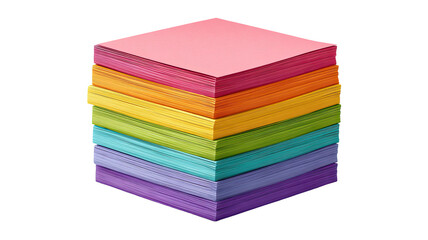 Set of Sticky Notes with Motivational Quotes in Different Colors on Transparent Background