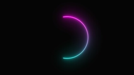 Neon glow circle abstract background with vibrant colors for design use