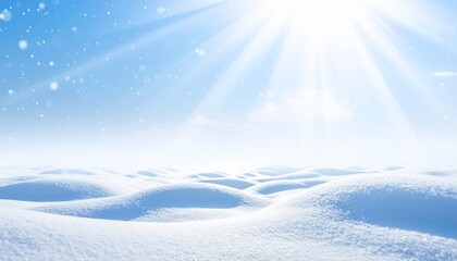 Winter Wonderland - Snow-Covered Landscape Under Sunlight.