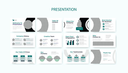 Creative PowerPoint and Keynote Presentation Slides for Company Profile and Annual Report presentation, report, template, profile, slide, corporate, marketing, flat design, 