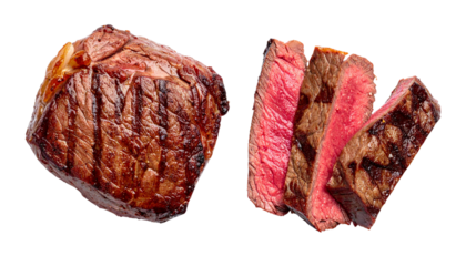Creative Grilled Steak Variations Set – isolated on transparent background